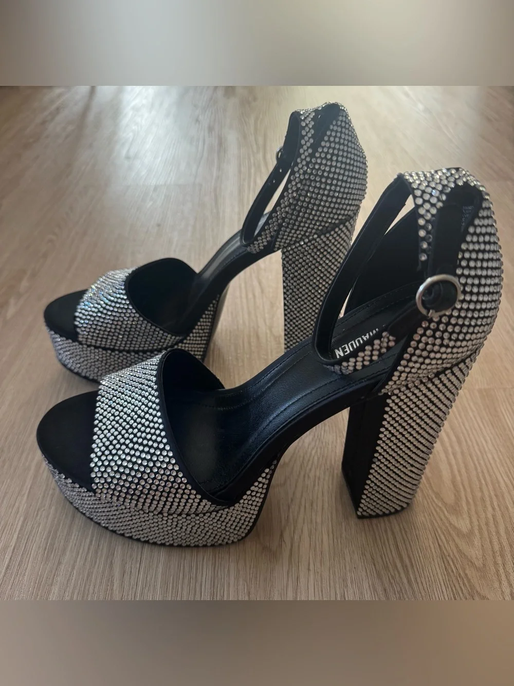 Steve Madden rhinestone Platform Sandals heels New